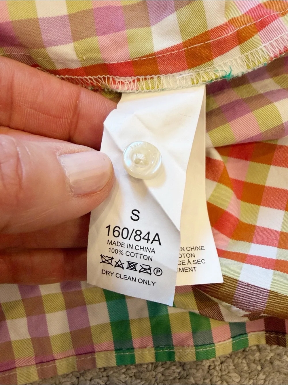 Kate Spade Multi Plaid Flutter Sleeve Top